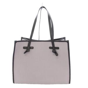 GIANNI CHIARIN マルチェッラ トートバッグ ハンドバッグ キャンバス レザー 切替 バイカラー 紫 パープル 黒 ブラック