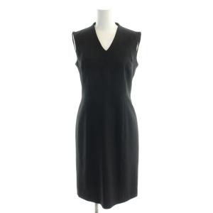 ワンピース 32 黒 ブラック Vネック ノースリーブ 膝丈 /AP