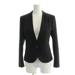 ジャケット 上着 32 黒 ブラック 無地 ノーカラー 長袖 /AP