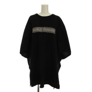 DERABEラスティック天竺 Tシャツ カットソー ビッグシルエット 半袖 F ブラック /YM