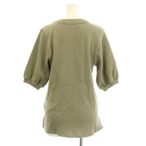 AMERICANA タグ付き ニット カットソー 半袖 F グリーン /KH