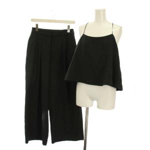 パウダーツイルビスチェ パンツ セットアップ 上下 キャミソール F 黒 0242020100 /YM