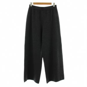 25AW カシミヤブレンド ニット ワイドパンツ ウール 38 ダークグレー PRWOGW0550 /KU