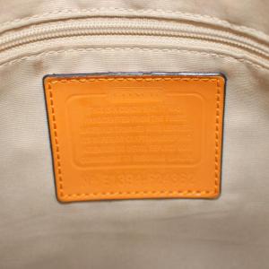 COACH シグネチャー ボストンバッグ ハンドバッグ ショルダーバッグ 2way オレンジ 紺 ネイビー F24362