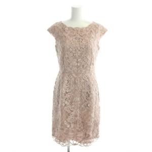 ワンピース 36 ピンク 総レース スカラップネック キャップスリーブ /AP