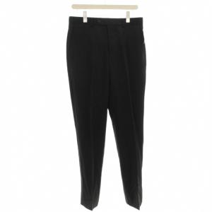 タグ付き スラックス パンツ タック W32 L32 黒 /KH
