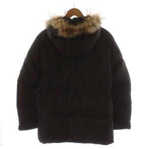 BURBERRY BLACK LABEL ダウンジャケット フード ファー 裏地チェック柄 アウター M 茶 ブラウン BMP45-339-58