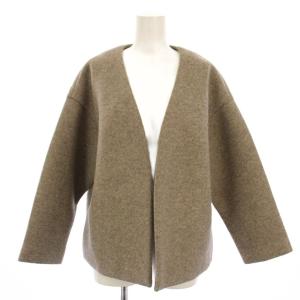 ボンディングショートコート ノーカラーコート 36 グレージュ /TK