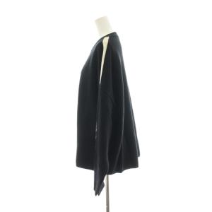 AP STUDIO 24AW ラインニットプルオーバー ニット セーター 長袖 ウール カシミヤ混 黒 ブラック 24080586209030