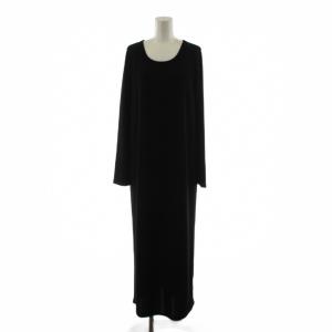 25AW Rib ロングスリーブ ワンピース ロング 長袖 38 黒 ブラック 25040922102030