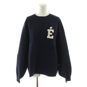 23AW サガラ刺繍スウェットライクニット セーター 長袖 F 紺 ネイビー 23080912039040