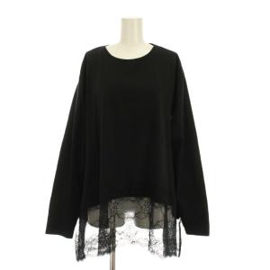 25AW レースコンビカットソー Tシャツ F 黒 ブラック 長袖 25070912034040 /YM