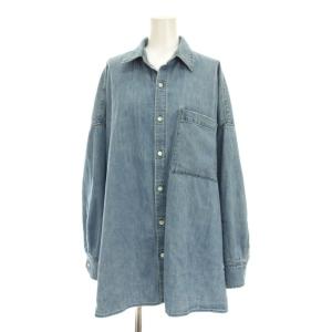 THE LAZY デニムシャツ 長袖 1 青 ブルー 胸ポケット 757907902MDB /YM
