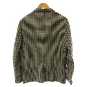 MARGARET HOWELL ハリスツイード テーラードジャケット シングル 千鳥格子 ウール L グレー 黒 ブラック MH-026146