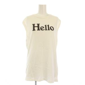 HELLO NOSLEEVE TEE Tシャツ カットソー ノースリーブ プリント 01 白 MB999-7717