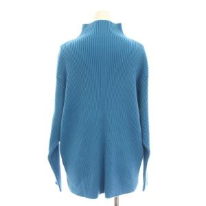 BALLSEY ウールポリエステルストレッチリブ ハイネックプルオーバー ニット セーター S 水色 ライトブルー 長袖