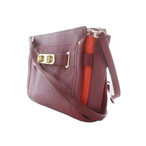 COACH スワッガー ミニ リストレット ショルダーバッグ 赤 レッド ターンロック金具 フロントベルトデザイン