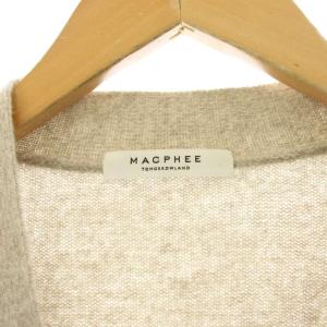 MACPHEE 22AW カーディガン ウール S グレー Vネック 長袖 パッチポケット /JP