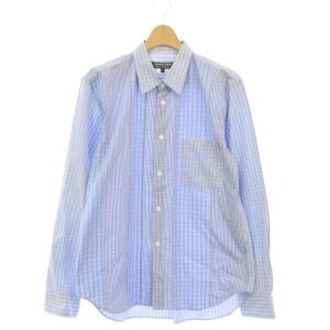 AD2015 シャツ 長袖 マルチチェック S 水色 DP-B044 /KH