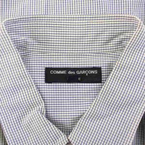 COMME des GARCONS HOMME AD2011 シャツ 長袖 チェック プリント S 青 HI-B005 /KH