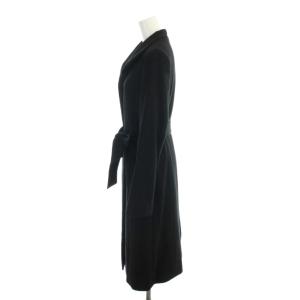 ANAYI コート カシミヤ 36 黒 ブラック テーラードカラー 長袖 ウエストベルト /AP