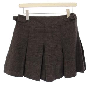 BURBERRY BLUE LABEL キュロット スカート ショートパンツ チェック柄 ホース 刺繍 38 茶 E1R68-622-50 /TK
