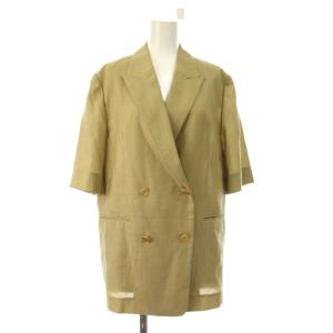 24AW ライトドライクロスハーフスリーブジャケット 上着 F カーキ 無地 ダブルブレスト 半袖 /JP