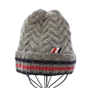THOM BROWNE ニット帽 帽子 ロゴ 刺繍 グレー /BB