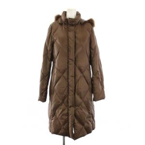 ダウンコート フォックスファー 42 ブラウン