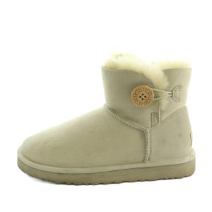 MINI BAILEY BUTTON ショートブーツ スエード US7 24.0cm オフホワイト 3352