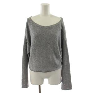 24AW スパンコールヤーントップ ニット カットソー 長袖 36 グレー 0324443114 /AN22