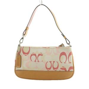 COACH ハンドバッグ ポーチ 白 ホワイト ピンク /SS OS