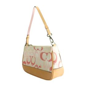COACH ハンドバッグ ポーチ 白 ホワイト ピンク /SS OS