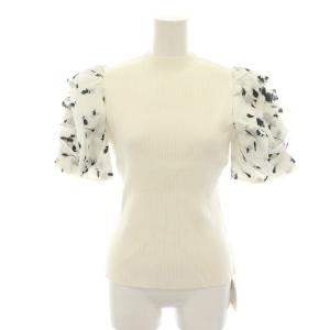 ハナエモリ HANAE MORI 23SS ペタルスリーブニットプルオーバー セーター 半袖 花柄 タグ付き