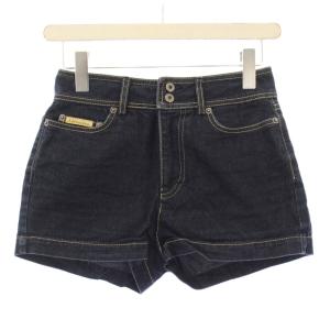 ショートパンツ デニム ジップフライ ストレッチ ロゴパッチ 38 インディゴ /BB