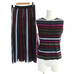 スカート 36 マルチカラー ストライプ柄 ノースリーブ ロング丈 38348026, 38323026