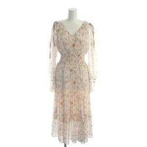 ワンピース 0 ピンク プリント柄 長袖 プリーツ SWFO231250 /AP