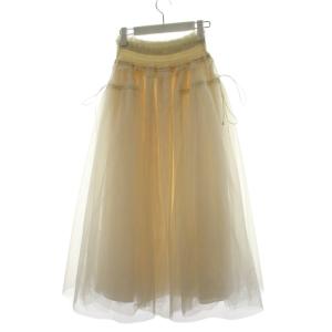 SNIDEL 25SS Chacott Sustainableチュールスカート フレアスカート ロング丈 1 ベージュ