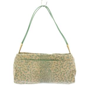 ハンドバッグ ハラコ レオパード ヒョウ柄 バイカラー ベージュ 緑 グリーン /BB OH