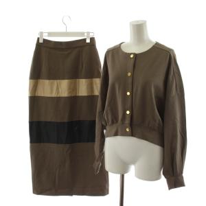 セットアップ ポンチカーディガン タイトスカート ロング丈 36 ベージュ 0223352252 0223322252