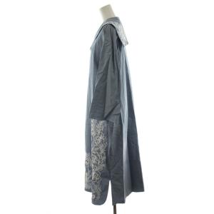 GRACE CONTINENTAL セーラーカラー刺繍ワンピース ロング 長袖 36 水色 ライトブルー 0122131165 /AN58
