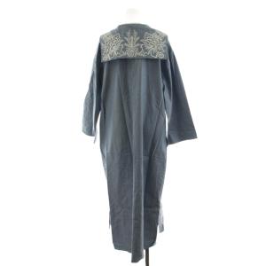 GRACE CONTINENTAL セーラーカラー刺繍ワンピース ロング 長袖 36 水色 ライトブルー 0122131165 /AN58