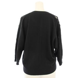 Chloe ウール袖カッティングニットセーター 七分袖 Vネック S 黒 CHC21AMP26670001S /TK