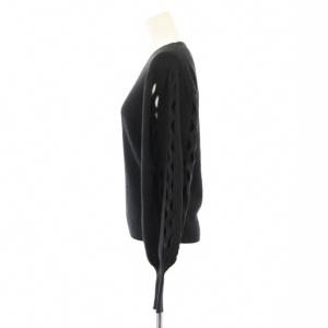 Chloe リブニット セーター クルーネック カッティング 長袖 S 黒 CHC21AMP24670001S /TK