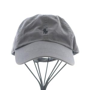 POLO RALPH LAUREN キャップ 帽子 59cm グレー ロゴ刺繍 無地 /RI OS