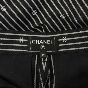 CHANEL 21SS ココマーク ワイドパンツ 5ボタン 38 ブラック P70695V61802