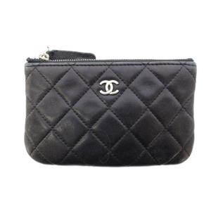 マトラッセ ココマーク ミニポーチ キルティング ブラック