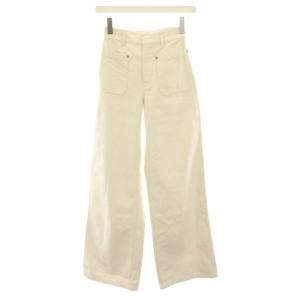 オブリークフレアジーンズエクリュコットンデニム I36 ホワイト 522P04A3050