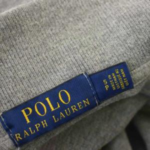 POLO RALPH LAUREN ハーフジップ ハイネック ニット コットン 長袖 S グレー 710666383005 /G