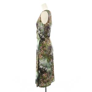 Max Mara ノースリーブワンピース ロング 花柄 シルク 38 緑 162112826000 /KH